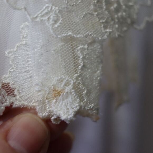 Nilani Vintage White High Neck Modest Ascot Hidden Button Pleated Blouse 11/12 - Picture 6 of 14